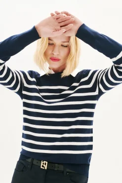 Caroll Jersey rayas Azul marino Best