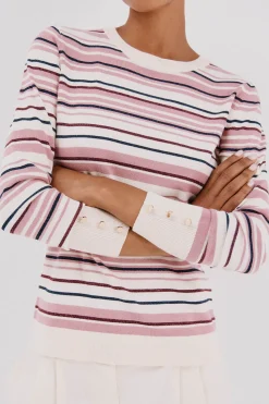 Cortefiel Jersey rayas Rosa Hot