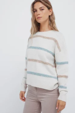 Springfield Jersey rayas bicolor nude Discount