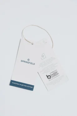 Springfield Jersey rayas cuello polo blanco New