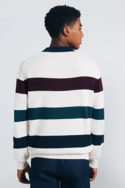 Springfield Jersey rayas cuello polo blanco New