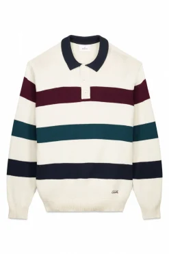 Springfield Jersey rayas cuello polo blanco New