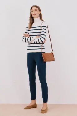 Cortefiel Jersey rayas cuello vuelto Estampado azul Online