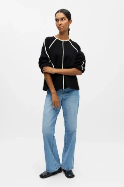 Object Jersey ribete contraste Negro Clearance