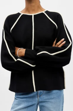 Object Jersey ribete contraste Negro Clearance