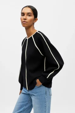 Object Jersey ribete contraste Negro Clearance