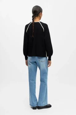 Object Jersey ribete contraste Negro Clearance