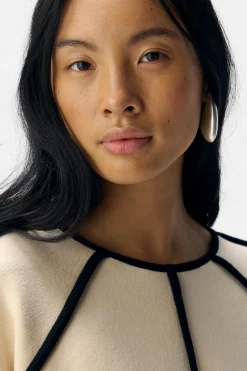 Object Jersey ribete contraste Beige Online