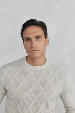 Pedro del Hierro Jersey rombos cuello redondo Gris Discount