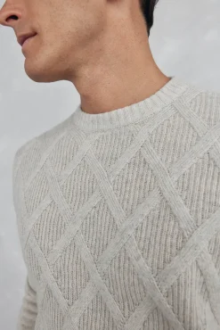 Pedro del Hierro Jersey rombos cuello redondo Gris Discount