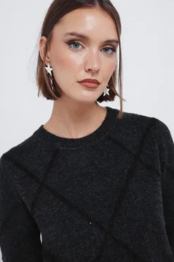 Springfield Jersey rombos lentejuelas gris Online