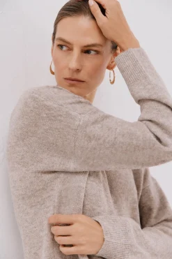 Cortefiel Jersey suave franjas Beige Discount