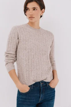 Cortefiel Jersey suave ochos Beige Clearance