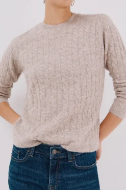 Cortefiel Jersey suave ochos Beige Clearance