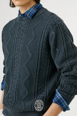 Pepe Jeans Jersey Trenzado Cuello Redondo azul Online