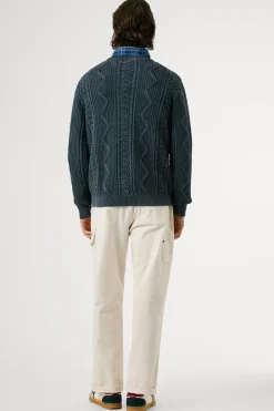 Pepe Jeans Jersey Trenzado Cuello Redondo azul Online