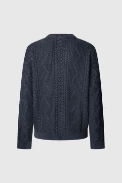Pepe Jeans Jersey Trenzado Cuello Redondo azul Online