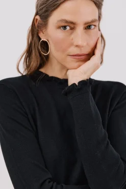 Cortefiel Jersey volante cuello Negro