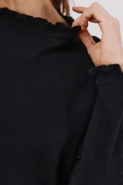 Cortefiel Jersey volante cuello Negro