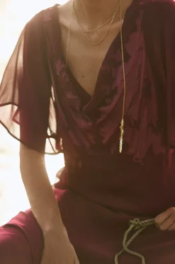 Hoss Intropia Laura. Vestido midi Granate Clearance