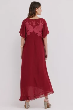 Hoss Intropia Laura. Vestido midi Granate Clearance