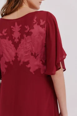 Hoss Intropia Laura. Vestido midi Granate Clearance