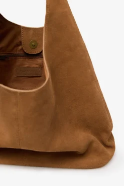 Cortefiel Leather weaved hobo Marrón Best