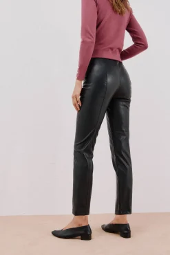 Cortefiel Legging de mujer de polipiel elástica Negro New