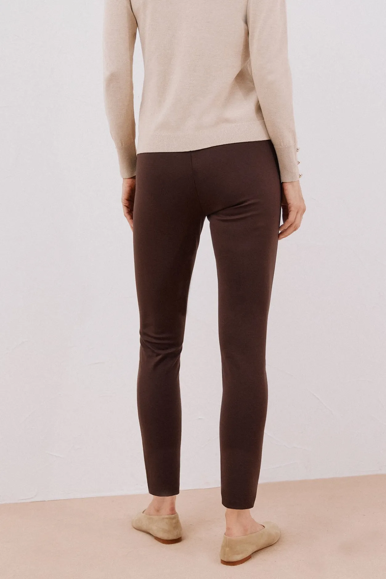 Cortefiel Legging de mujer de punto Marrón New