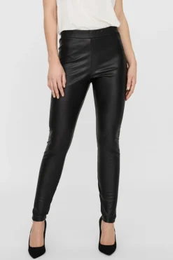 Vero Moda Legging de polipiel Negro Sale