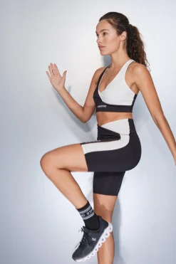 Dash and Stars Leggings 4D STRETCH ciclista y blanco negro Online