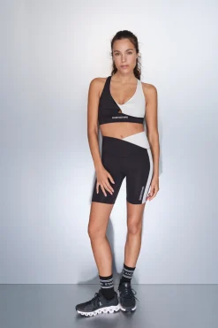 Dash and Stars Leggings 4D STRETCH ciclista y blanco negro Online