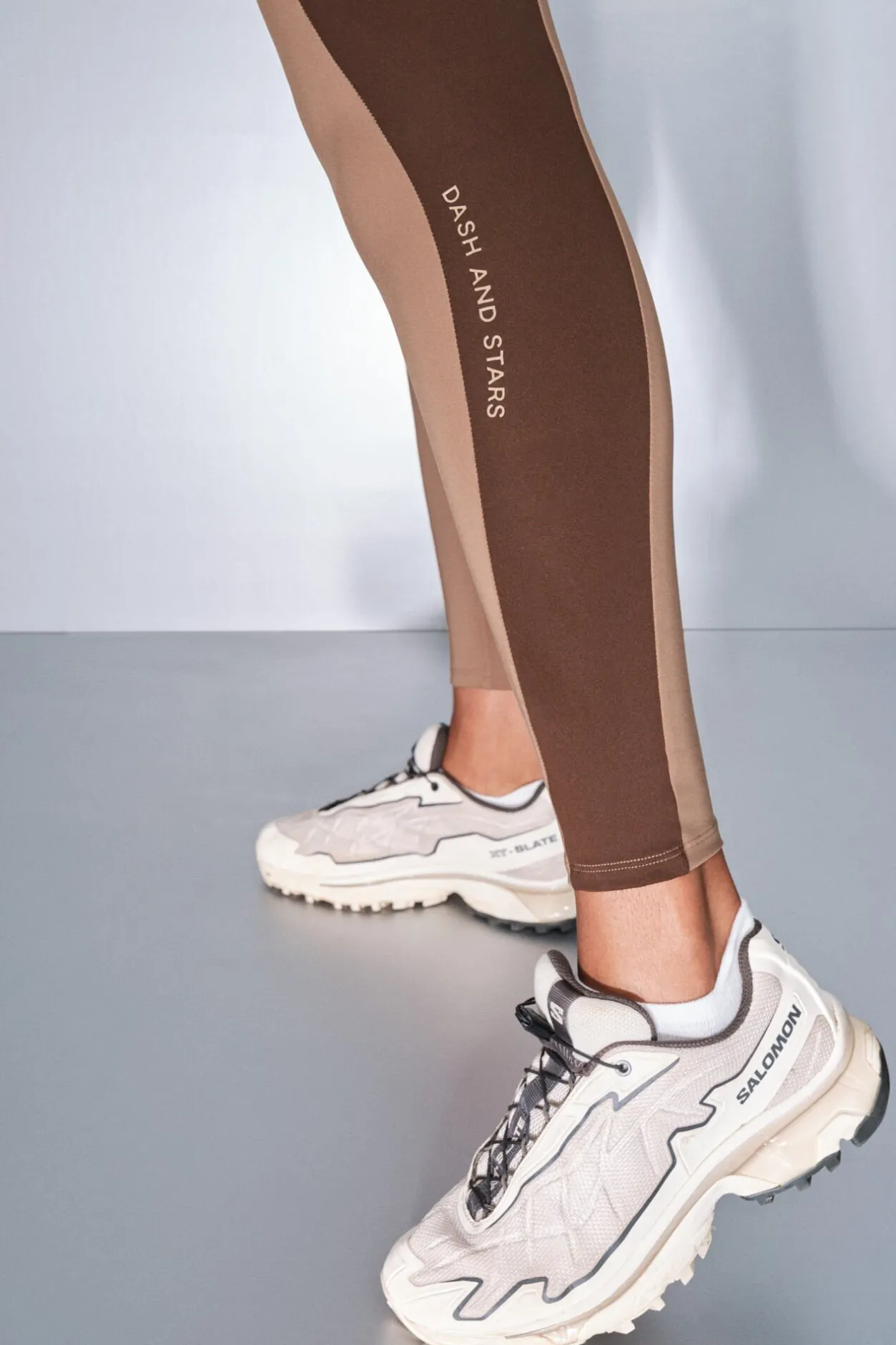 Dash and Stars Leggings 4D STRETCH color block nude Best