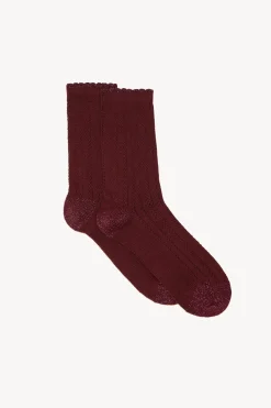 Hoss Intropia Leila. Calcetines calados lurex rojo Clearance