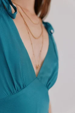 Hoss Intropia Leonor. Vestido fluido Turquesa Outlet