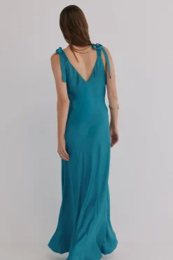 Hoss Intropia Leonor. Vestido fluido Turquesa Outlet