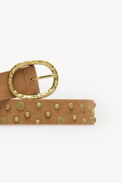 Hoss Intropia Lianna. Cinturón serraje con tachas Marron Sale
