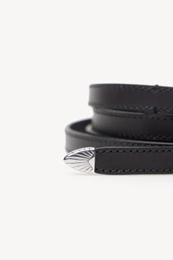 Hoss Intropia Liez. Cinturón doble vuelta piel Negro Clearance