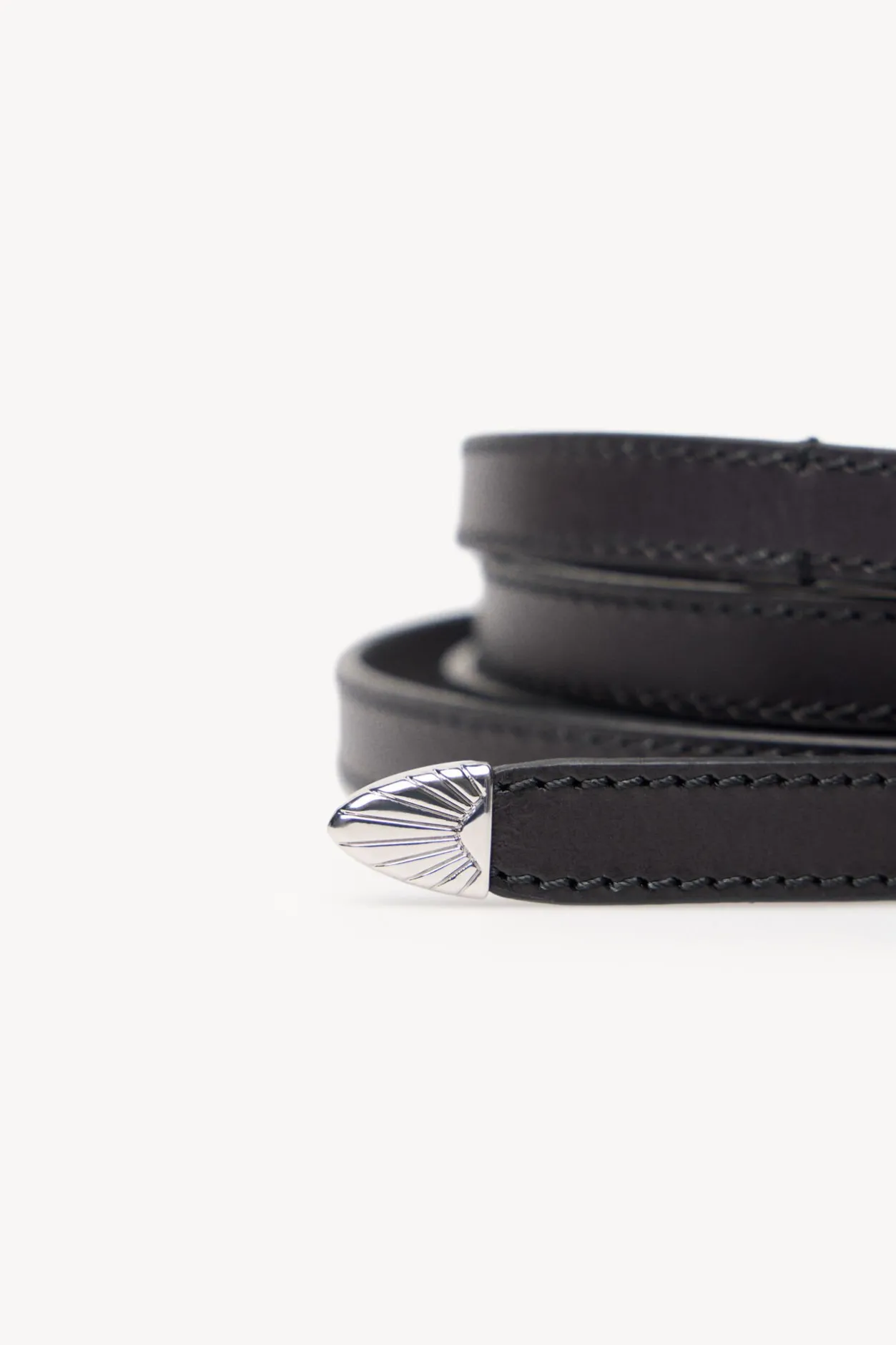 Hoss Intropia Liez. Cinturón doble vuelta piel Negro Clearance