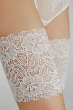 Ivette Bridal Liguettes Bridal con encaje y bandas de silicona marfil