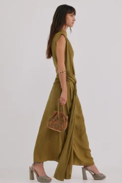 Hoss Intropia Liliane. Vestido midi Verde Sale