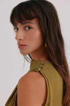 Hoss Intropia Liliane. Vestido midi Verde Sale