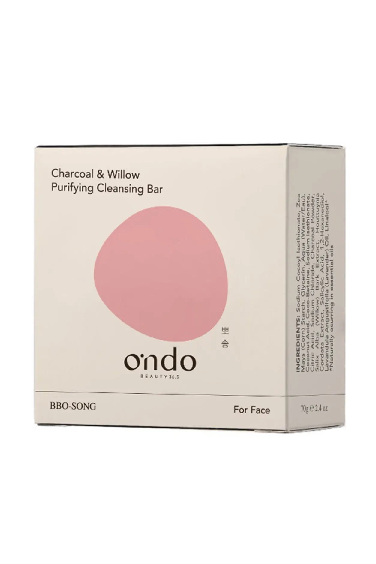 Ondo beauty 36.5 Limpiador facial jabón sólido con carbón Blanco New