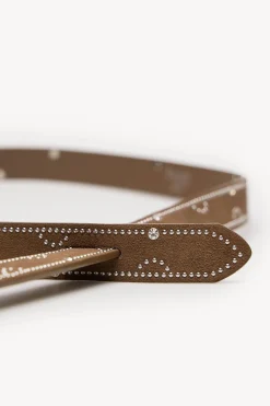 Hoss Intropia Lisa. Cinturón serraje cristales Marron Online