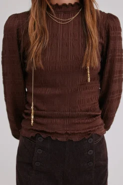 Hoss Intropia Mafalda. Top fruncido Marron