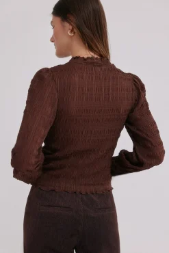 Hoss Intropia Mafalda. Top fruncido Marron