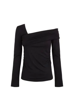 Hoss Intropia Magnolia. Top escote asimétrico Negro New