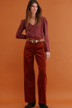 Hoss Intropia Maialen. Camiseta efecto lavado Granate New