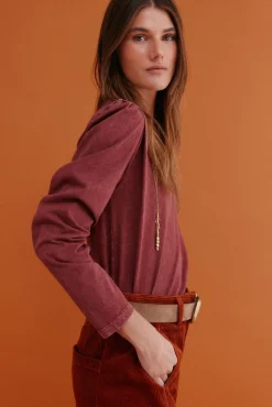 Hoss Intropia Maialen. Camiseta efecto lavado Granate New