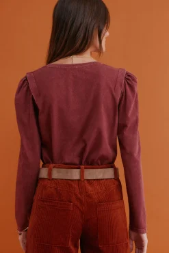 Hoss Intropia Maialen. Camiseta efecto lavado Granate New